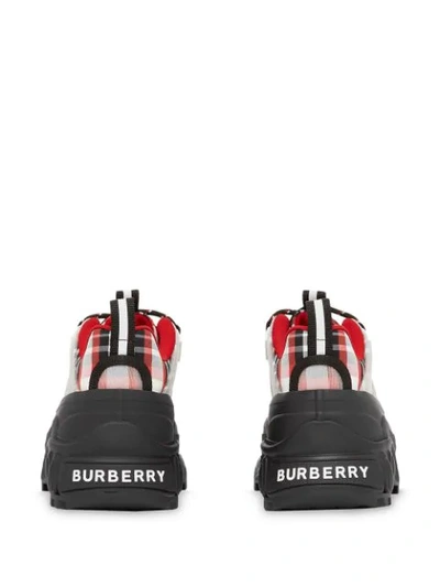 Shop Burberry Arthur Check-print Sneakers In Red