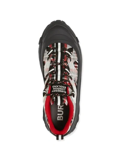 Shop Burberry Arthur Check-print Sneakers In Red