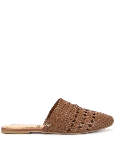 Shop Sam Edelman Natalya Woven Mules In Brown