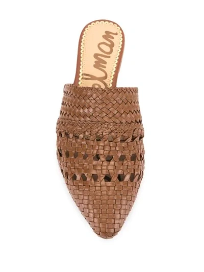 Shop Sam Edelman Natalya Woven Mules In Brown