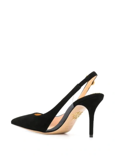Shop Charlotte Olympia Pointed Toe Slingback Pumps In Black