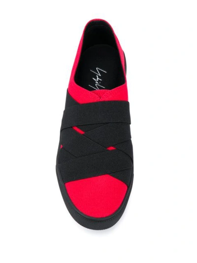 Shop Yohji Yamamoto Strappy Slip-on Sneakers In Black