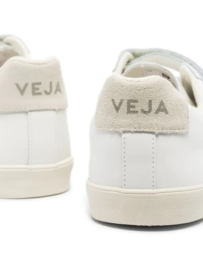 Shop Veja Esplar 3-lock Leather Sneakers In White