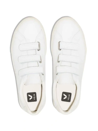 Shop Veja Esplar 3-lock Leather Sneakers In White
