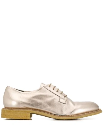 Shop Del Carlo Lace-up Brogue Shoes In Gold