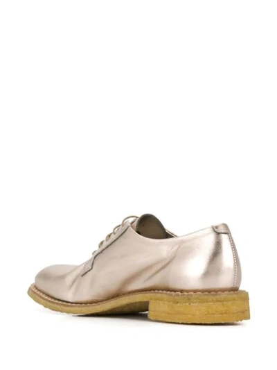Shop Del Carlo Lace-up Brogue Shoes In Gold