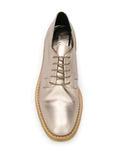 Shop Del Carlo Lace-up Brogue Shoes In Gold