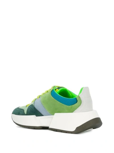 Shop Mm6 Maison Margiela Panelled Low-top Sneakers In Green