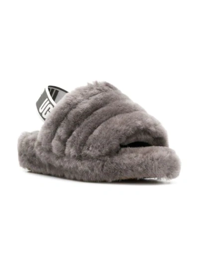 Shop Ugg Slingback Woolly Slippers In Grey