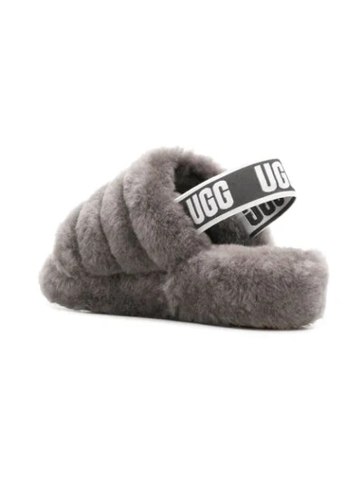 Shop Ugg Slingback Woolly Slippers In Grey