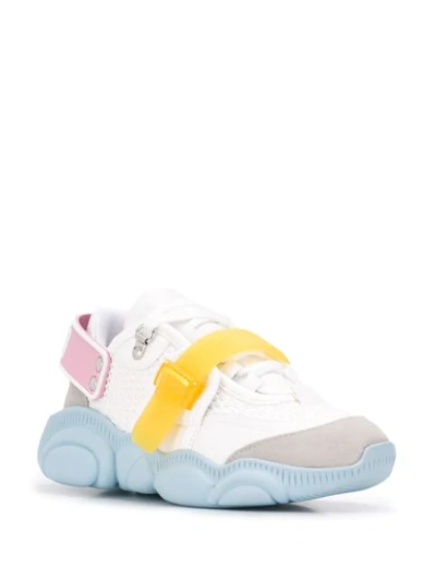Shop Moschino Roller Skates Teddy Sneakers In White