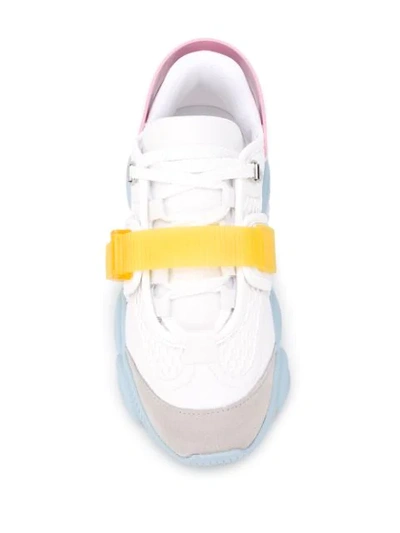 Shop Moschino Roller Skates Teddy Sneakers In White