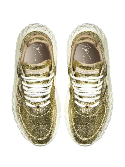 Shop Giuseppe Zanotti Urchin Glitter Sneakers In Gold