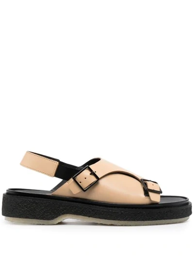 Shop Adieu Chunky Double-buckle Sandals In Neutrals