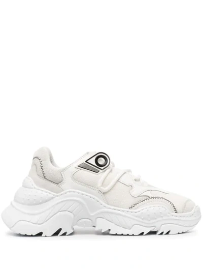 Shop N°21 Contrast-panel Sneakers In White