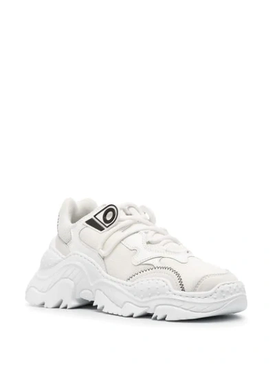 Shop N°21 Contrast-panel Sneakers In White