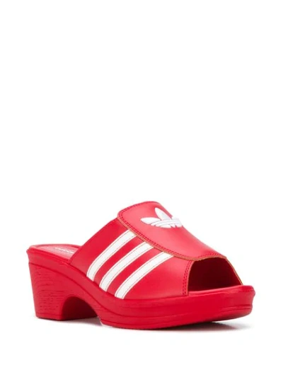 Shop Adidas X Lotta Volkova X Lotta Volkova Trefoil Logo Mules In Red