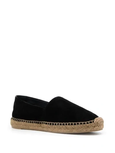 Shop Saint Laurent Almond Toe Espadrilles In Black