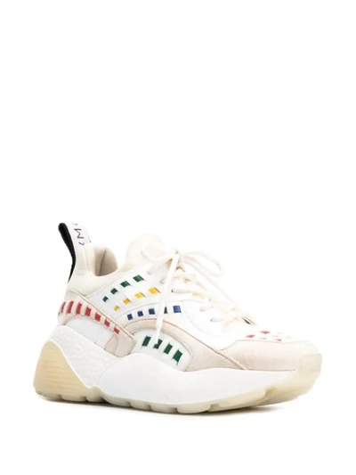 Shop Stella Mccartney Eclypse Rainbow Interwoven Sneakers In White