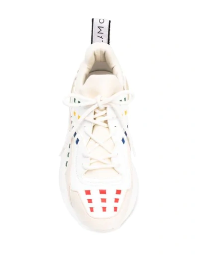 Shop Stella Mccartney Eclypse Rainbow Interwoven Sneakers In White