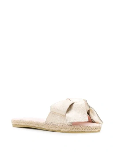 Shop Manebi Metallic-print Flat Espadrilles In Gold