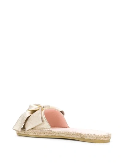 Shop Manebi Metallic-print Flat Espadrilles In Gold