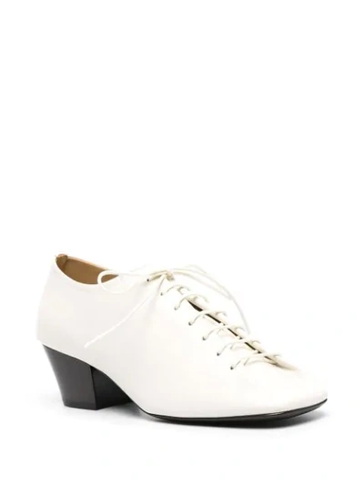 Shop Lemaire Lace-up Tapered Heel Pumps In White