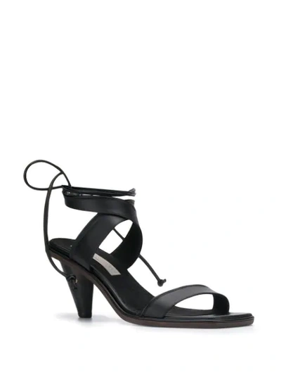 Shop Stella Mccartney Ankle-tie Tapered-heel Sandals In Black