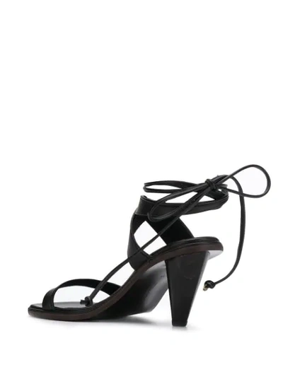 Shop Stella Mccartney Ankle-tie Tapered-heel Sandals In Black
