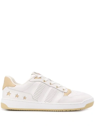 Shop Sandro Lace-up Low-top Sneakers In White