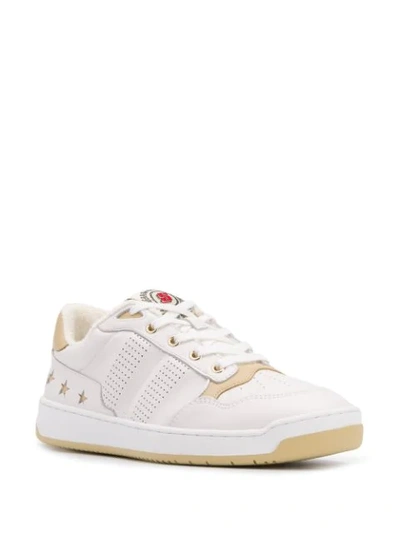 Shop Sandro Lace-up Low-top Sneakers In White