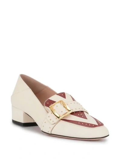 Shop Bally Janelle 35mm Studded Pumps In Neutrals
