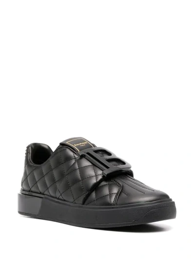 Shop Balmain B-court Quilted Low-top Sneakers In Black