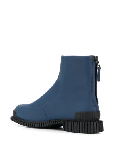 Shop Camper Pix Zip-up Ankle Boots In Blue