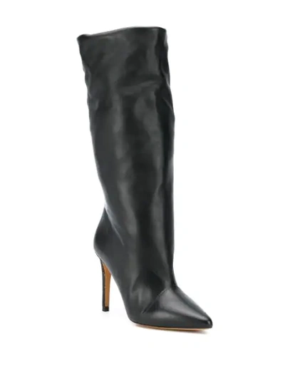 Shop Iro Cabbia Pointed Leather Boots In Black