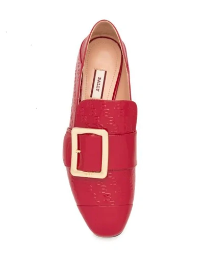 Shop Bally Logo-embossed Loafers In Red