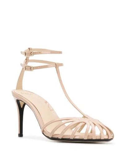 Shop Alevì Strappy Sandals In Neutrals