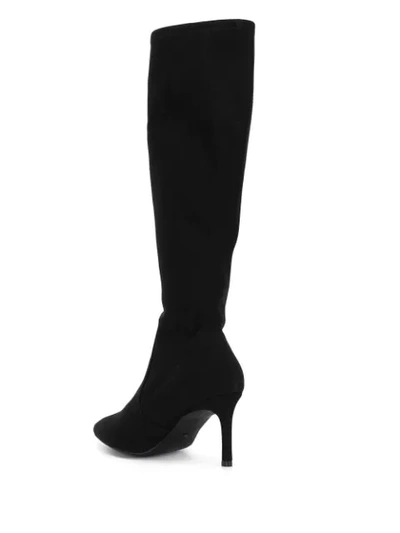 Shop Stuart Weitzman Mid-heel Knee Boots In Black