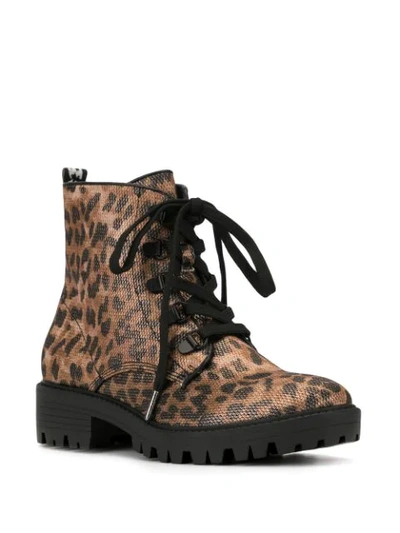 Shop Kendall + Kylie Leopard Print Boots In Brown