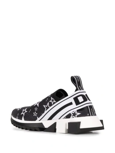 Shop Dolce & Gabbana Sorrento Star Print Slip-on Sneakers In Black