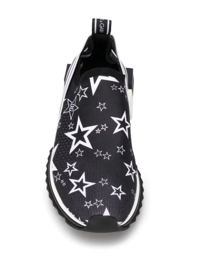 Shop Dolce & Gabbana Sorrento Star Print Slip-on Sneakers In Black