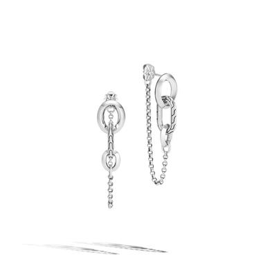 Shop John Hardy Carved Chain Drop Earrings In Sterling Silver