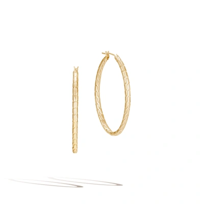 Shop John Hardy Classic Motif Large Oval Hoop Earring In Yellow Gold