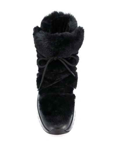 Shop Michael Michael Kors Cassia Sherpa-trimmed Snow Boots In Black