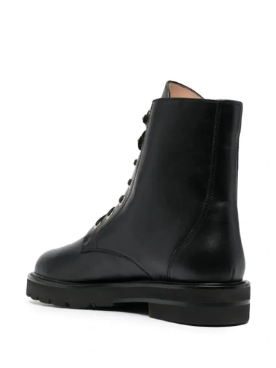 Shop Stuart Weitzman Leather Lace-up Boots In Black