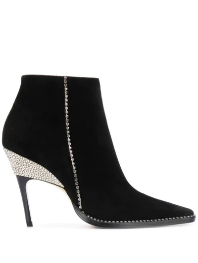 Shop Jimmy Choo Brecken 100mm Pointed-toe Boots In Black