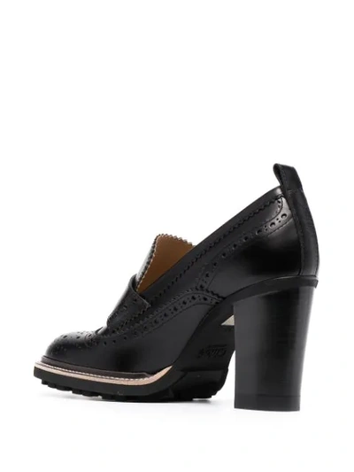 Shop Chloé Franne Heeled Loafers In Black