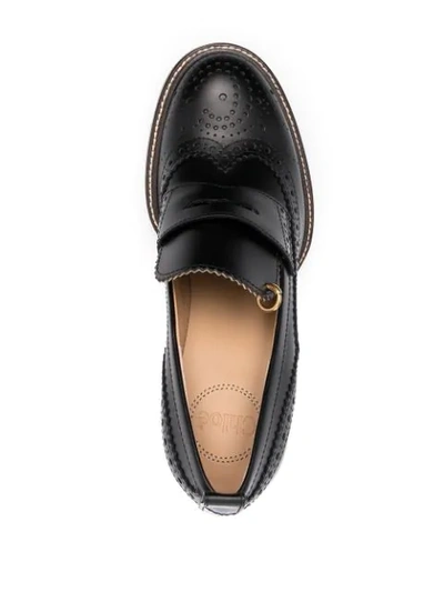 Shop Chloé Franne Heeled Loafers In Black