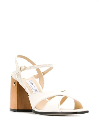 Shop Jimmy Choo Joya 85 Sandals In Neutrals