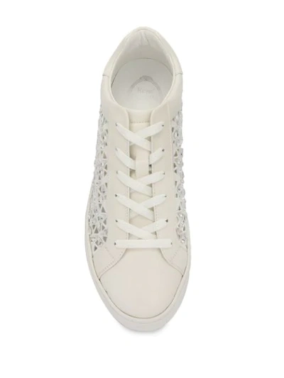 RHINESTONE-EMBELLISHED CUT-OUT SNEAKERS